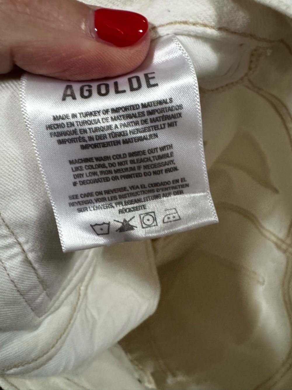 Agolde Off White Riley Distressed Cropped Jeans - Picture 7 of 11